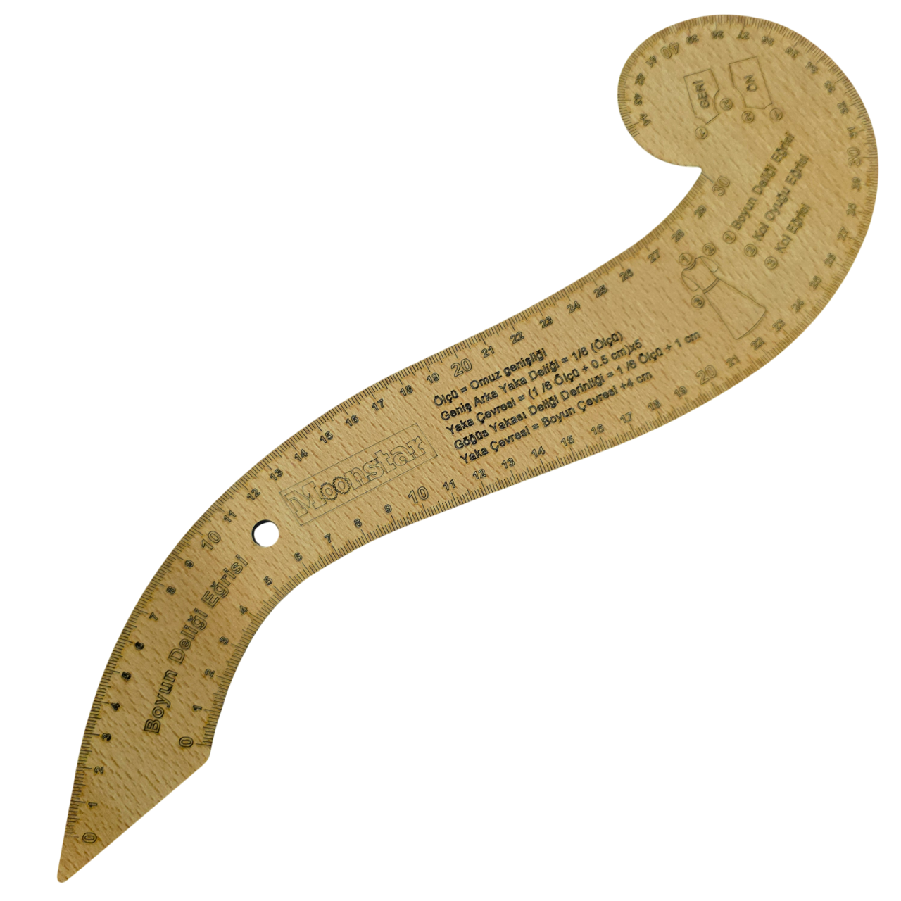 Cetvel ÇeşitleriMoonstarFransız Kurvesi Ahşap Riga Cetvel Takım (7 Parça Kutulu)