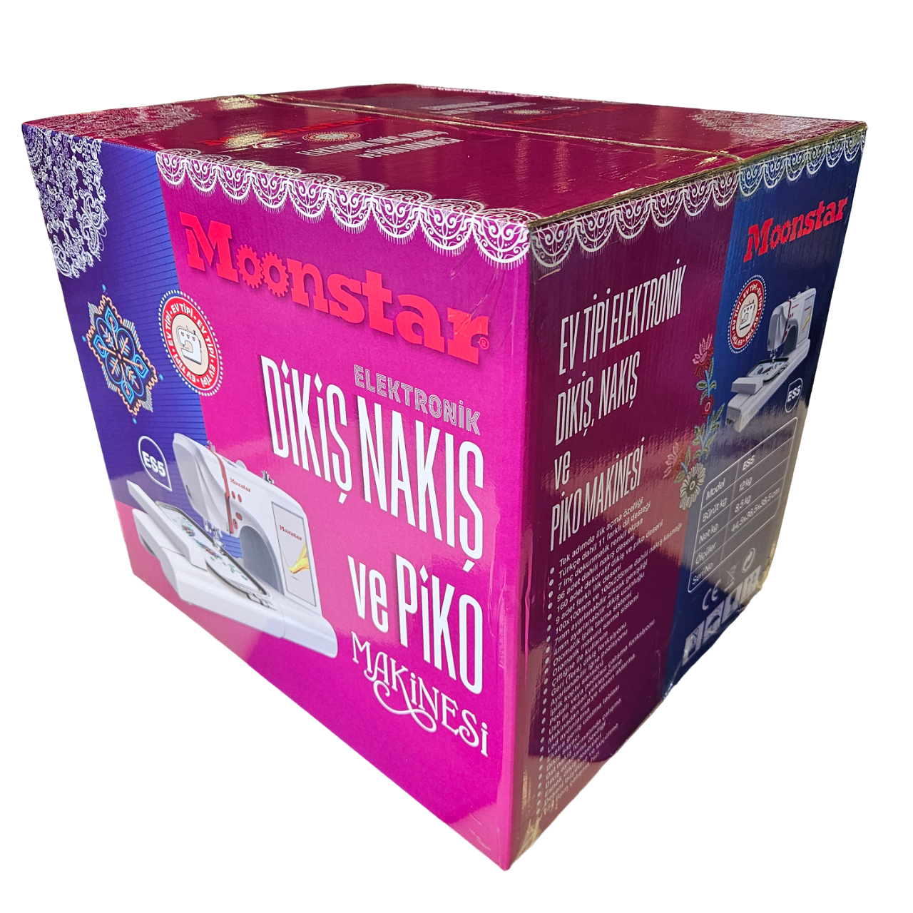 Ev Tipi Dikiş MakineleriMoonstarModel ES5 Ev Tipi Elektronik Dikiş Nakış ve Piko Makinesi / ES5