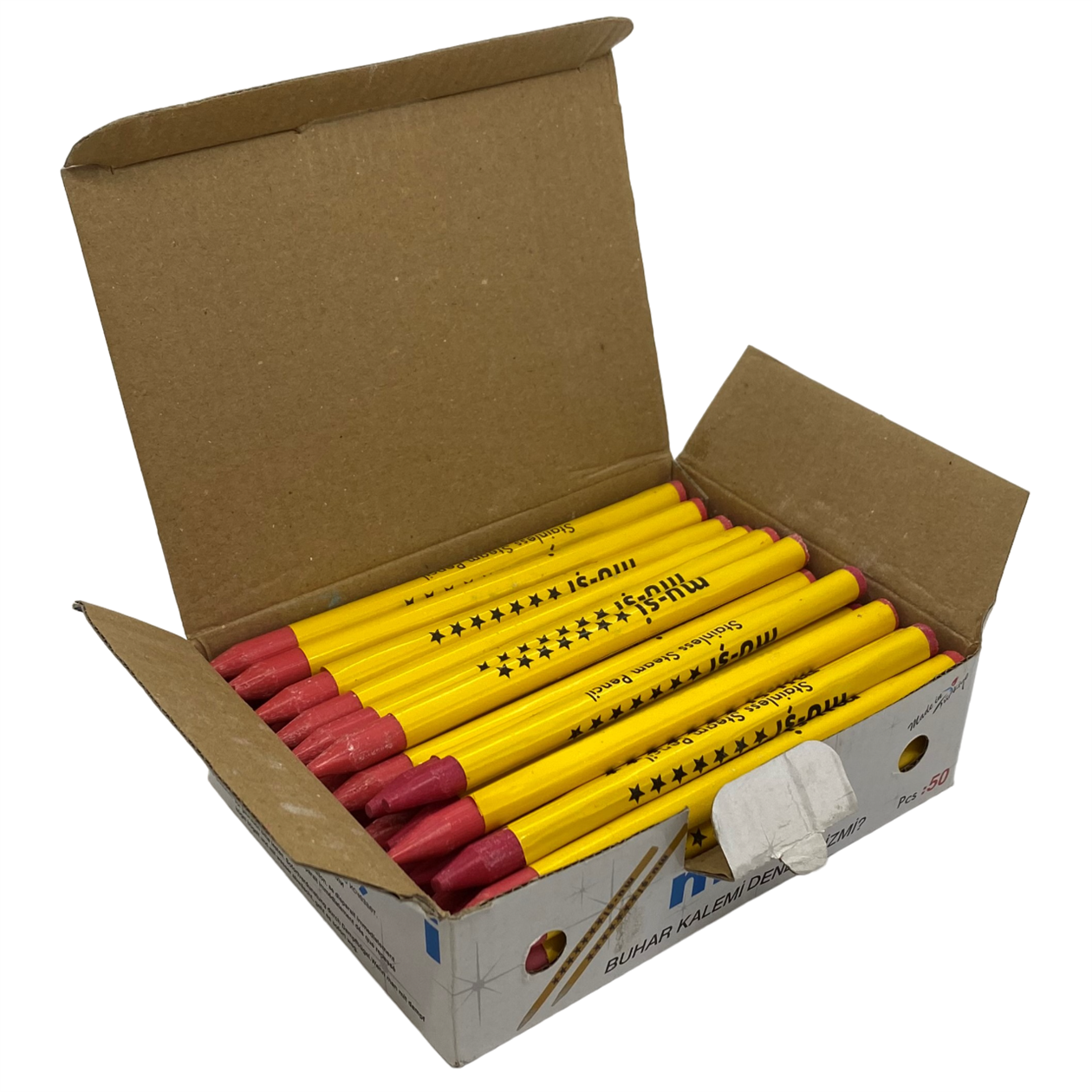 Çizgi TaşlarıMuşiSabun Kalem Çizgi Taşı Kırmızı 50 Adet / MUSI-07
