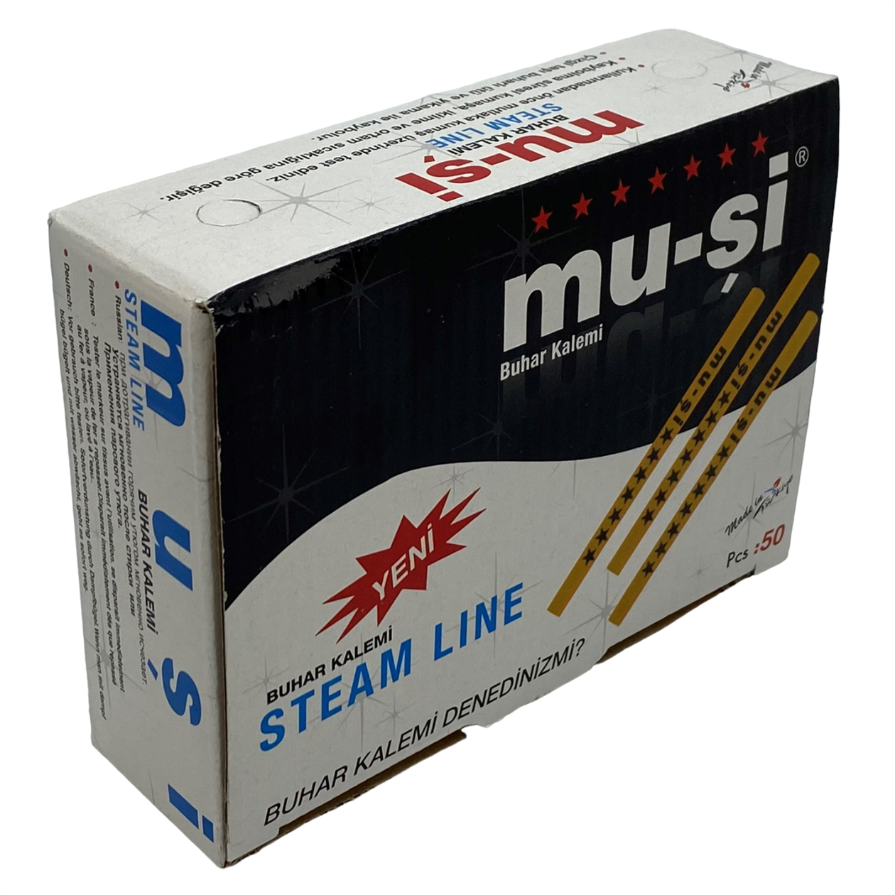 Çizgi TaşlarıMuşiSabun Kalem Çizgi Taşı Mavi 50 Adet / MUSI-08