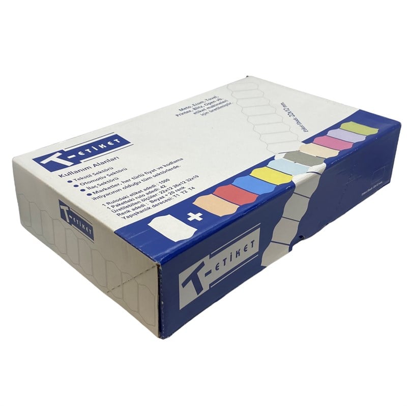 Etiket ÇeşitleriT-EtiketEtiketleme Makinesi T7 Beyaz Etiket / 22x12 42 Rulo