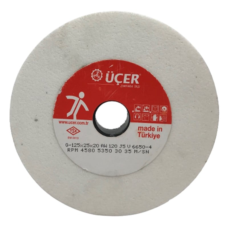 Kesim Makineleri ve EkipmanlarıÜçerHızar Makinesi İçi Çukur Bileme(Zımpara) Taşı 125X25X20-70X14