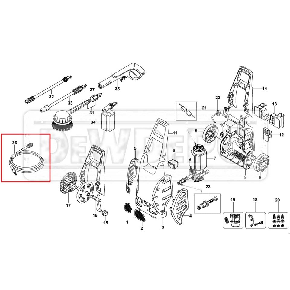 1004455-45 BLACK+DECKER PW1700 HORTUM