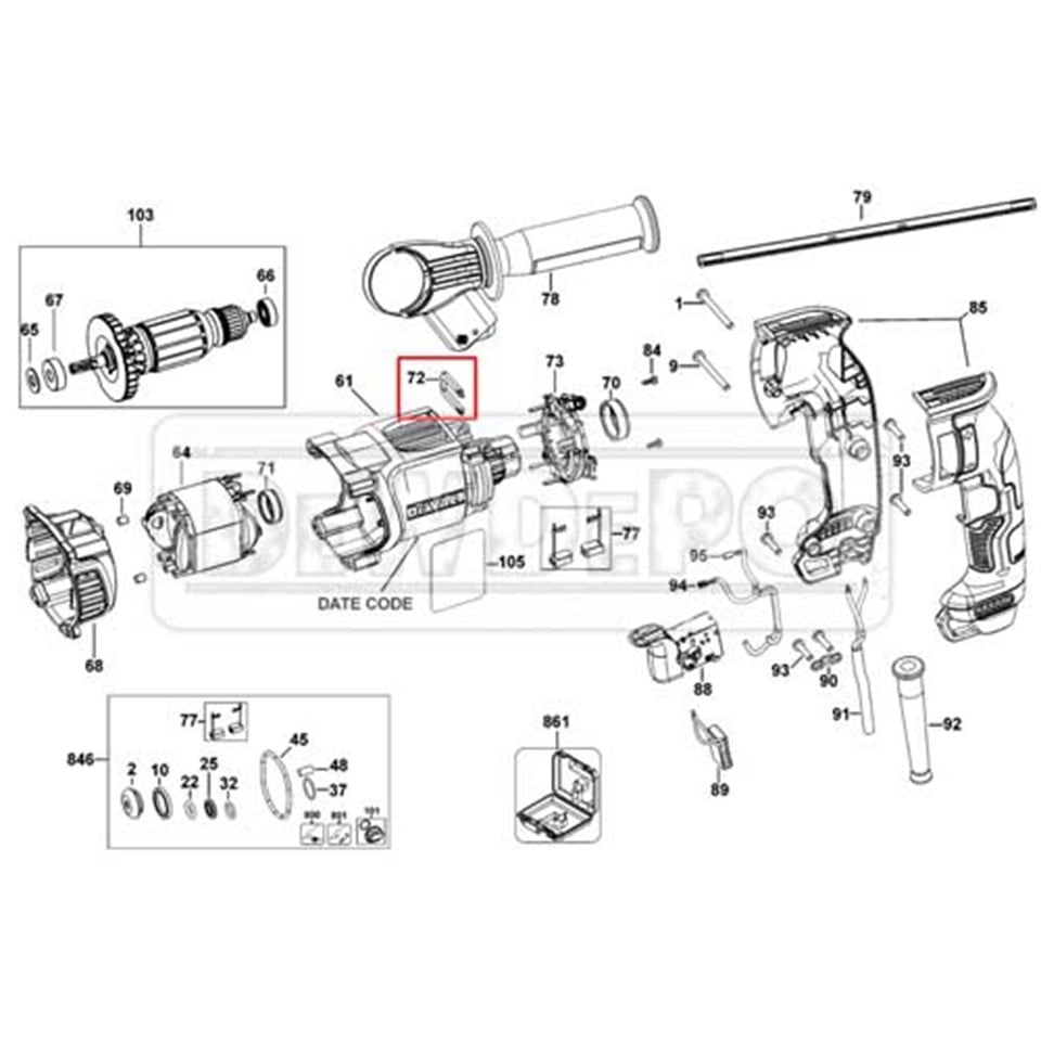 1005894-00 Dewalt D25262 Klips
