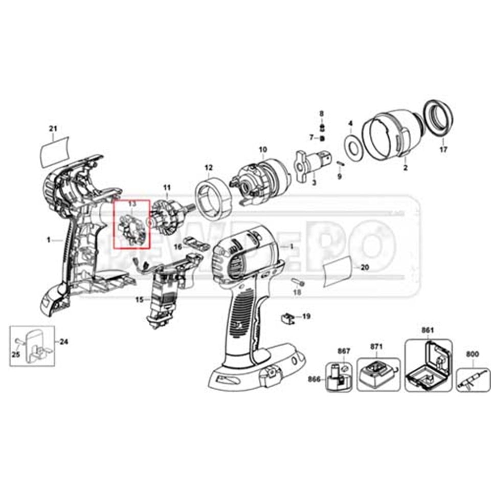 1007801-00 Dewalt DC720 Kömür | dewdepo.com
