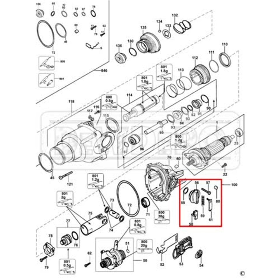 495665-00 Dewalt D25113K Darbe Vites Kolu