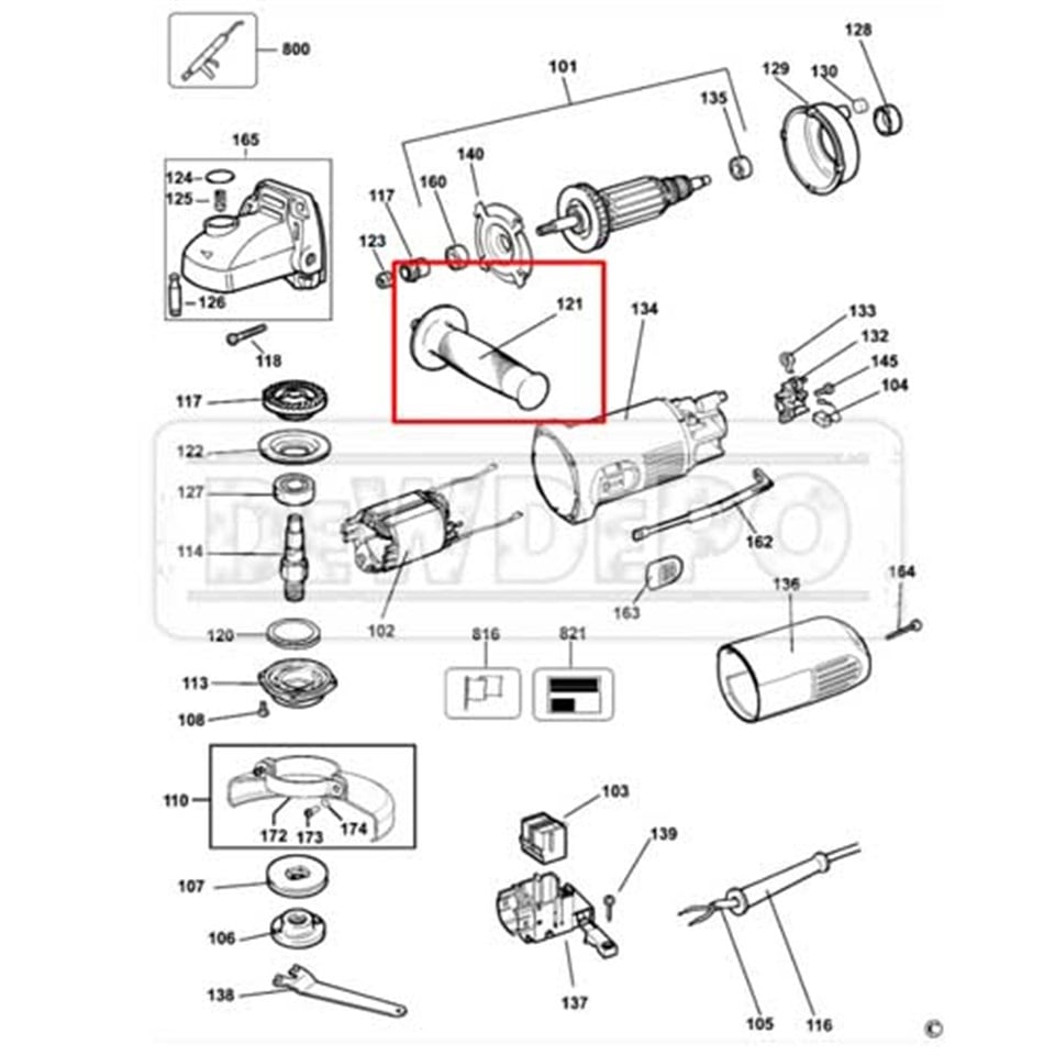 562211-00 Dewalt DWE4051 Tutma Kolu