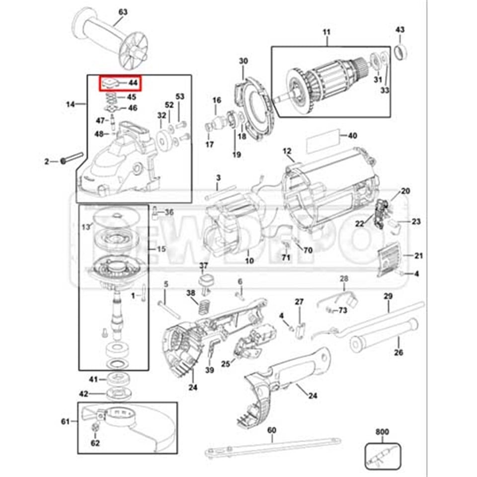 630553-00 Dewalt D28490 Dişli Kutusu Düğmesi