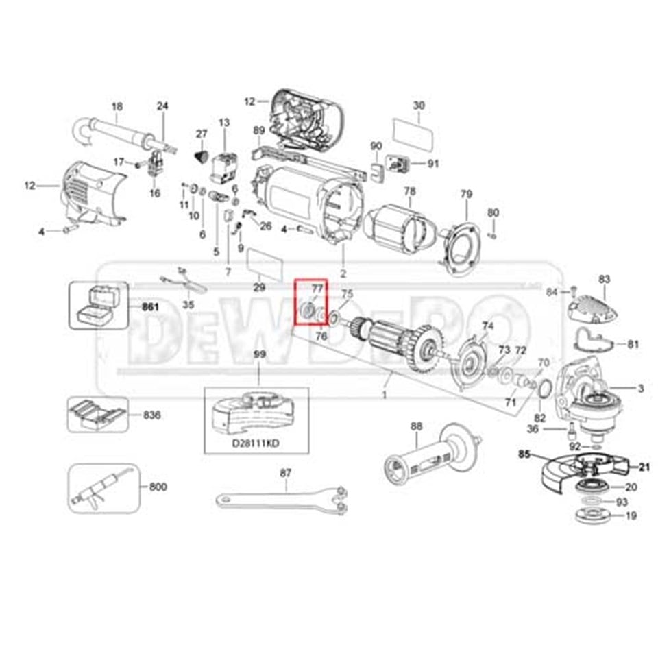 641823-00 Dewalt DWE4050 Rulman Lastiği
