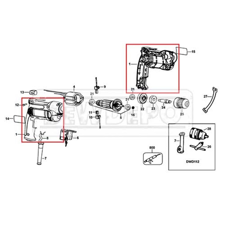 647146-01 Dewalt DWD112S Gövde