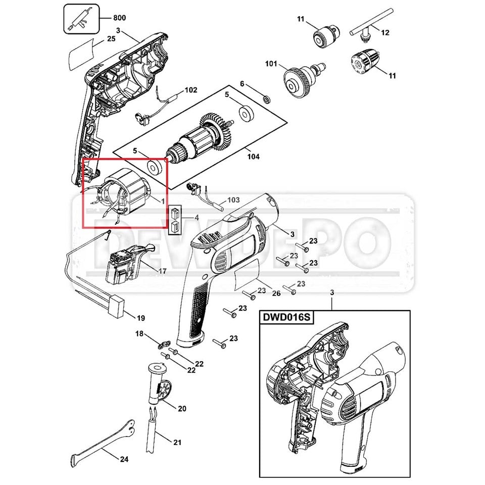 654104-00 Dewalt DWD014S Yastık Bobini
