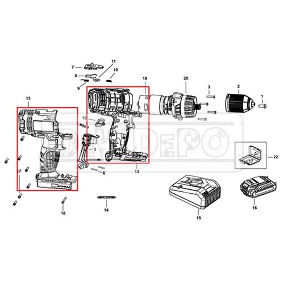 90597016-02 Stanley SCD20 Şarjlı Gövde