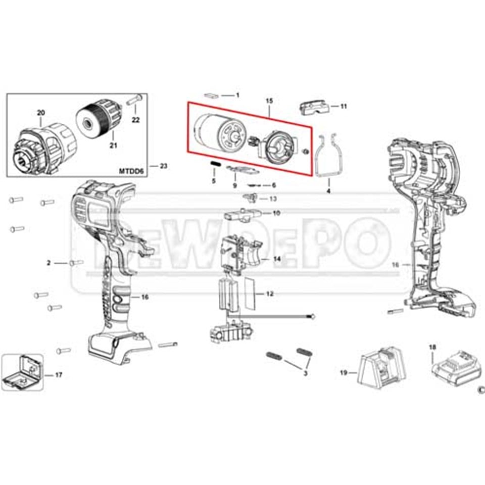 90603537-01 Black+Decker MT218KB Motor