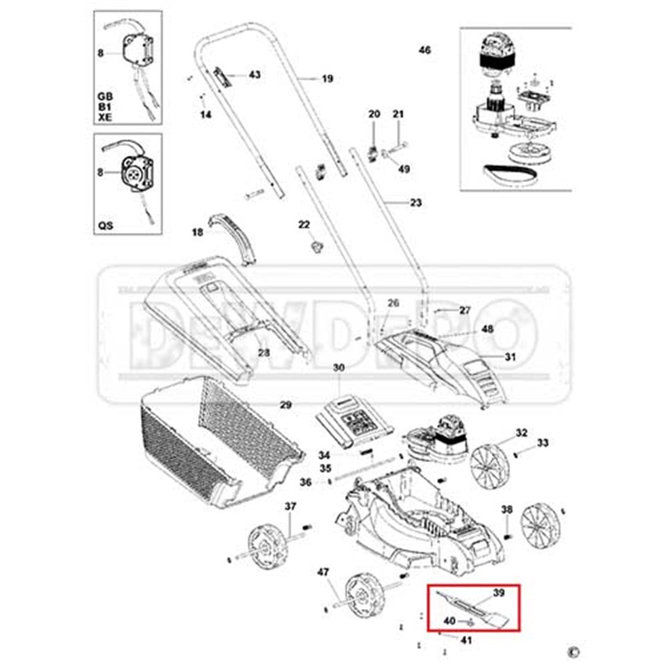 90629616 Black+Decker EMAX32 Çim Biçme Makinası Metal Bıçak