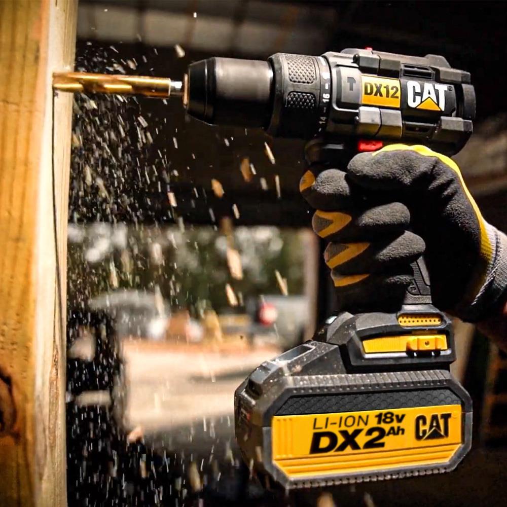 CAT DX12K 18Volt/2.0Ah Li-ion Çift Akülü Kömürsüz Profesyonel Şarjlı Darbeli Matkap + DX71 Kömürsüz Darbeli Tornavida Kombo Set