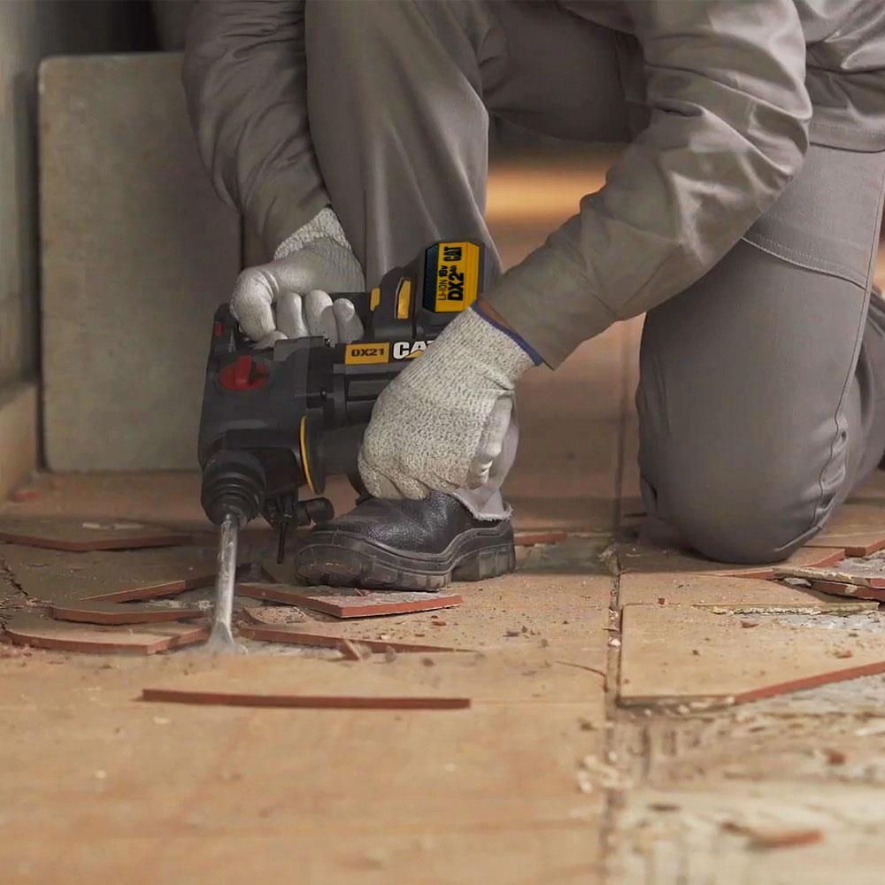 CAT DX21BC 18Volt 2.0Ah 2.2J Li-ion Tek Akülü Şarjlı Kömürsüz Profesyonel SDS-Plus Pnömatik Kırıcı/Delici 