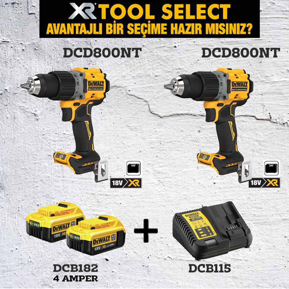 Dewalt DCD800NT Şarjlı Darbeli Vidalama 2 adet | dewdepo
