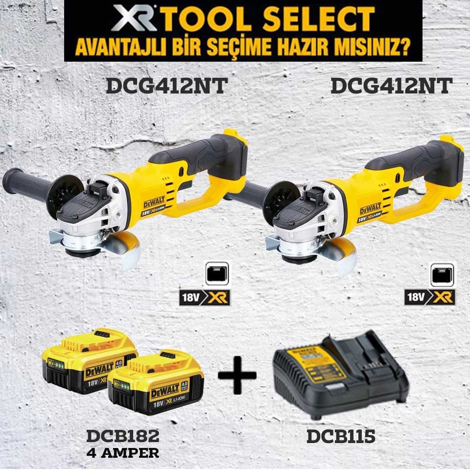 Dewalt DCG412NT Şarjlı Taşlama 2 adet