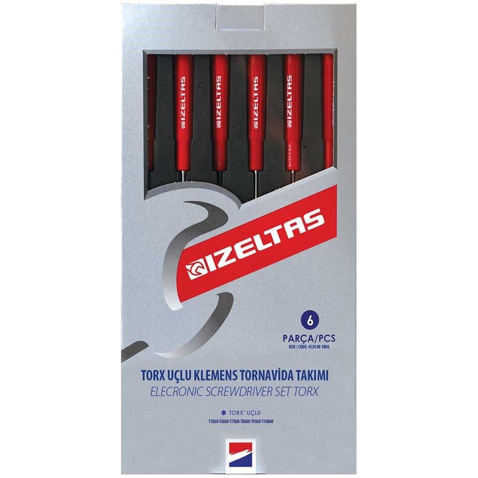 İzeltaş Elektronikçi Tip Klemens Torx Uçlu Tornavida Seti 6 Parça