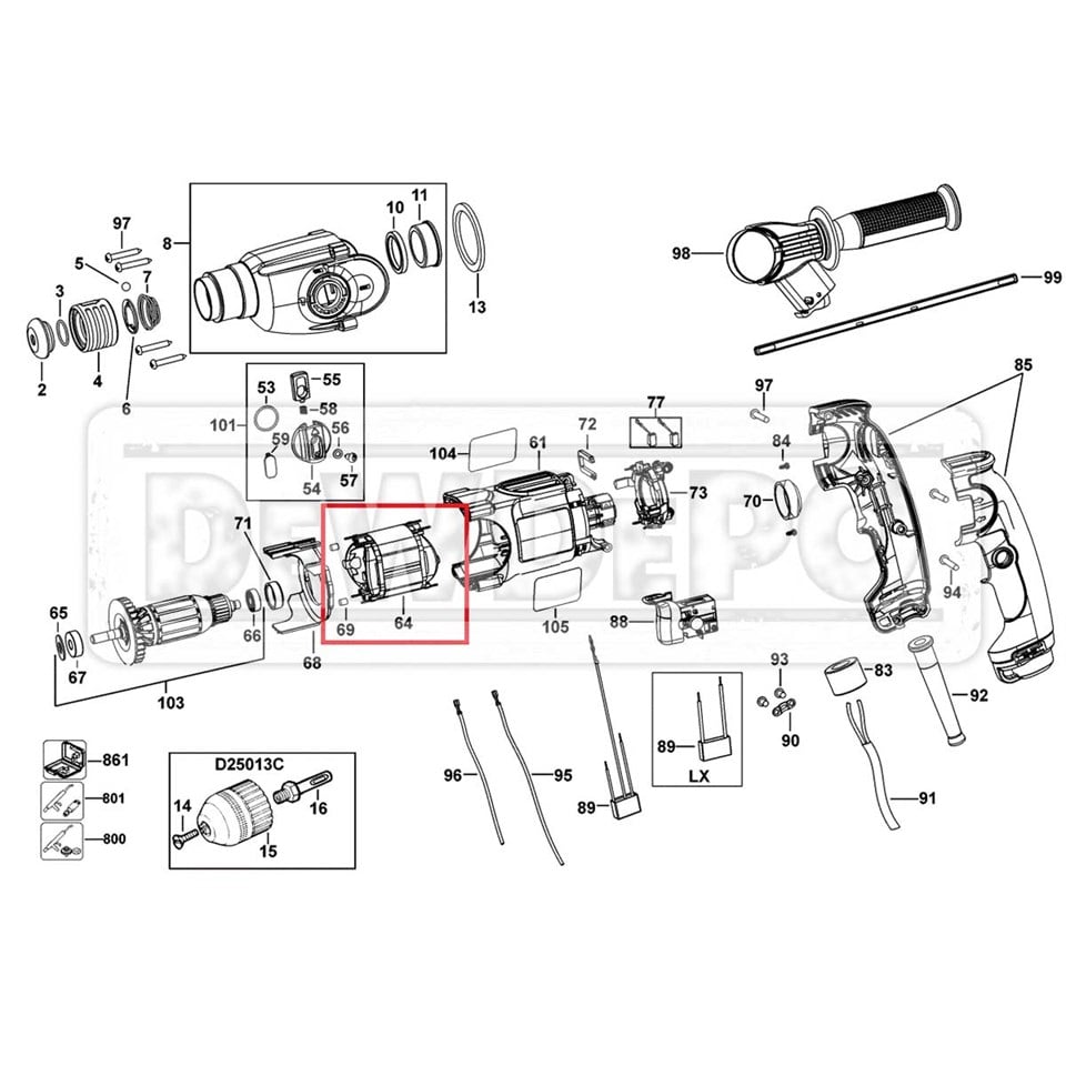 N032579 Dewalt D25013 Yastık