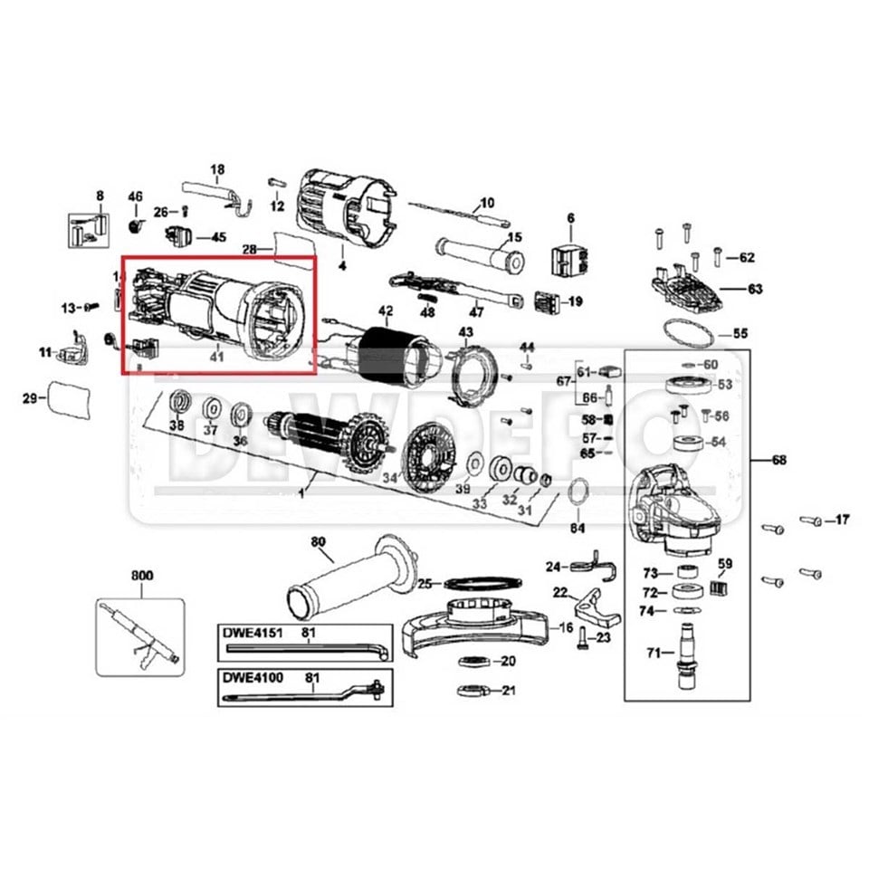 N115131 Dewalt DWE4884 Gövde