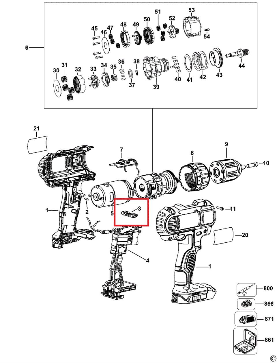 N151983 DEWALT DCD734 Sağ Sol