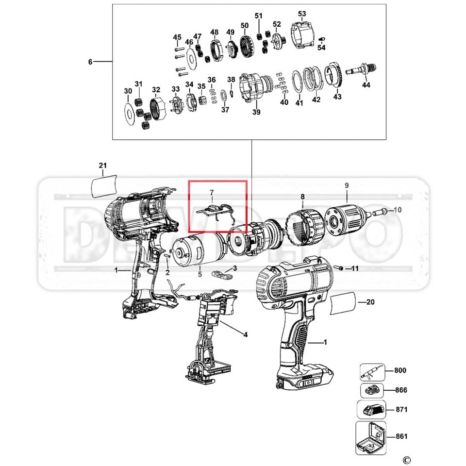 N153906 DEWALT DCD734 Darbe Seçici