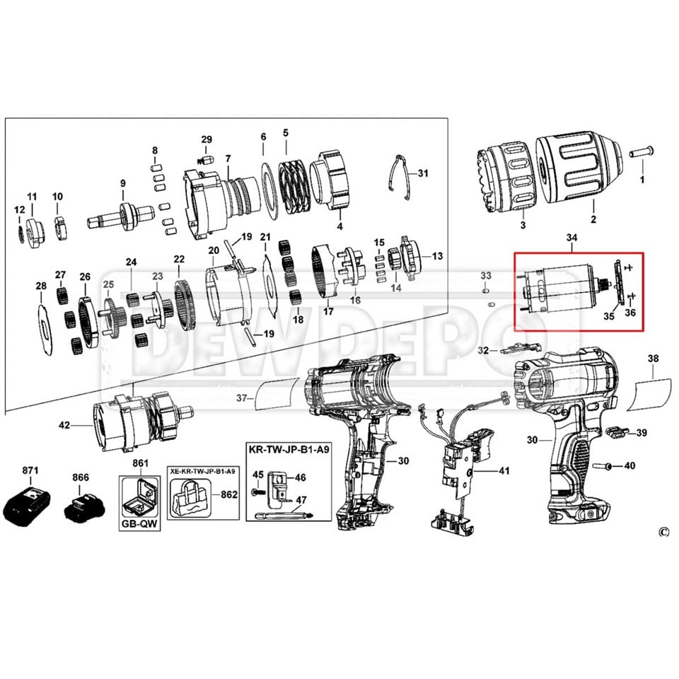N168383 Dewalt DCD710 DC Motor
