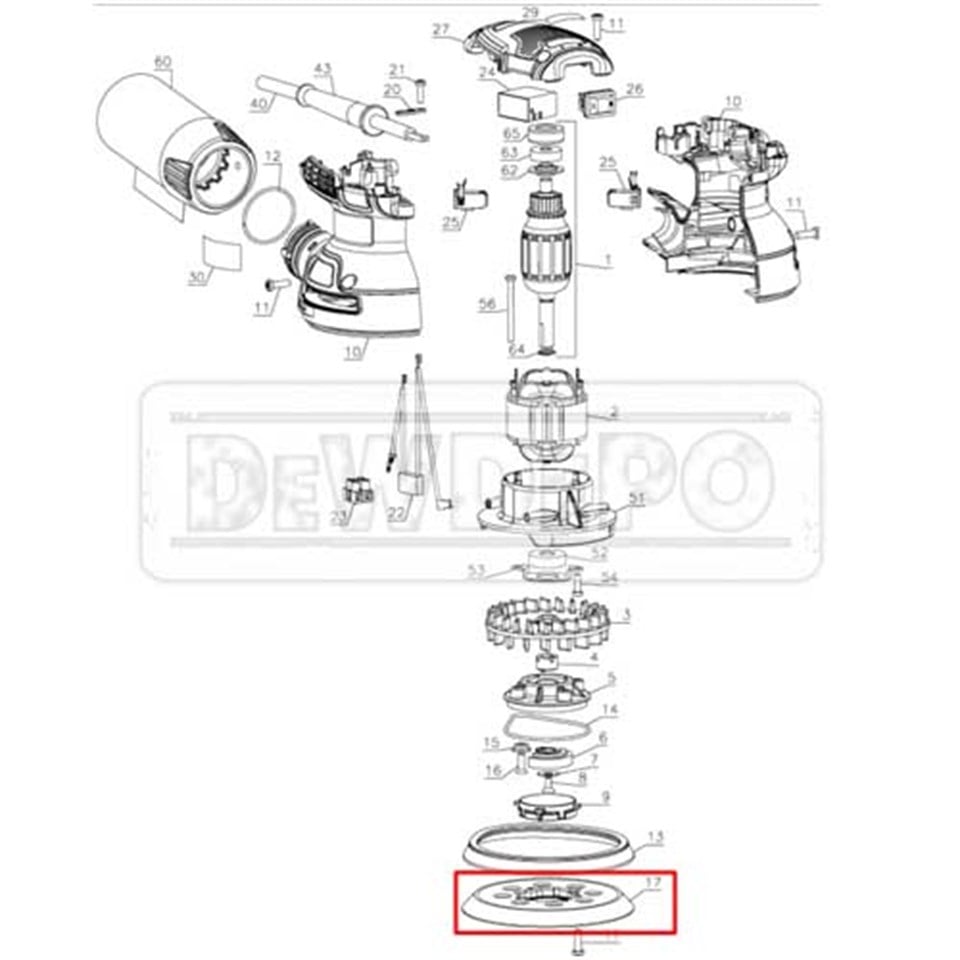 N329079 Dewalt DWE6423 Zımpara Tabanı 125 mm