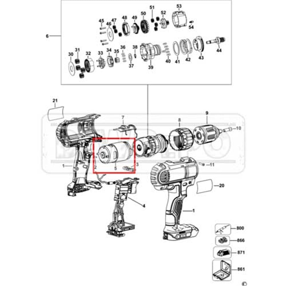 N362741 Dewalt DCD771 DC Motor