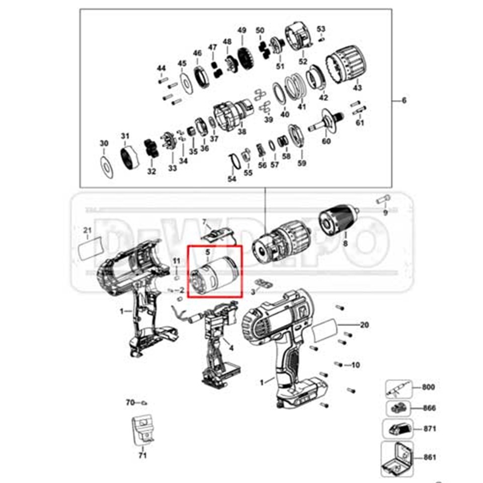 N376649 Dewalt DCD776 Motor | dewdepo