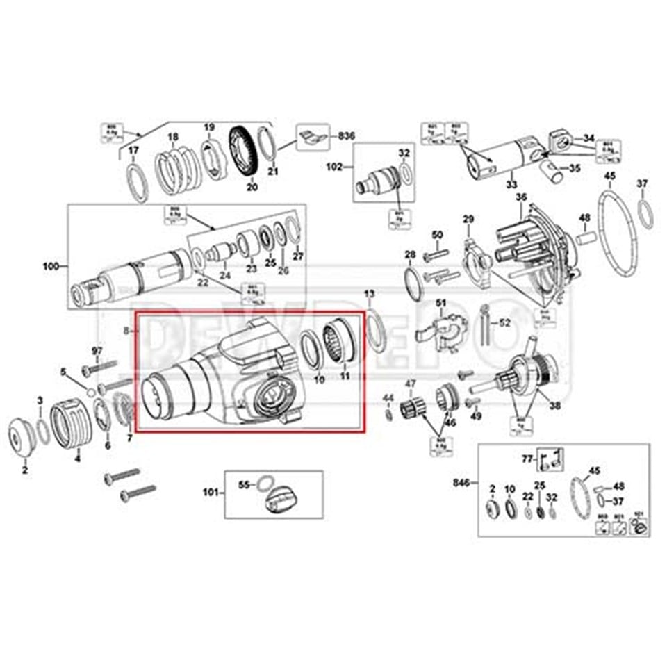 N417731 Dewalt DCH133 Şanzıman Gövde