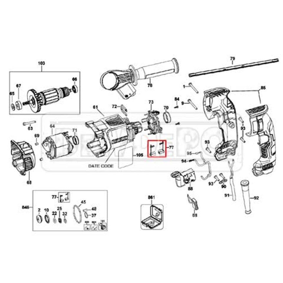 N418039 Dewalt D25144 Motor Kömürü