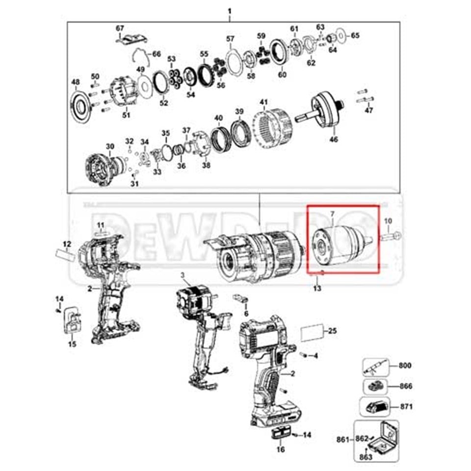 N485661 Dewalt DCD796 Mandren | dewdepo