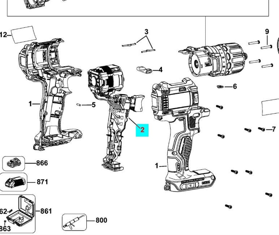 N493868 Dewalt DCD778 Motor Şalter | dewdepo