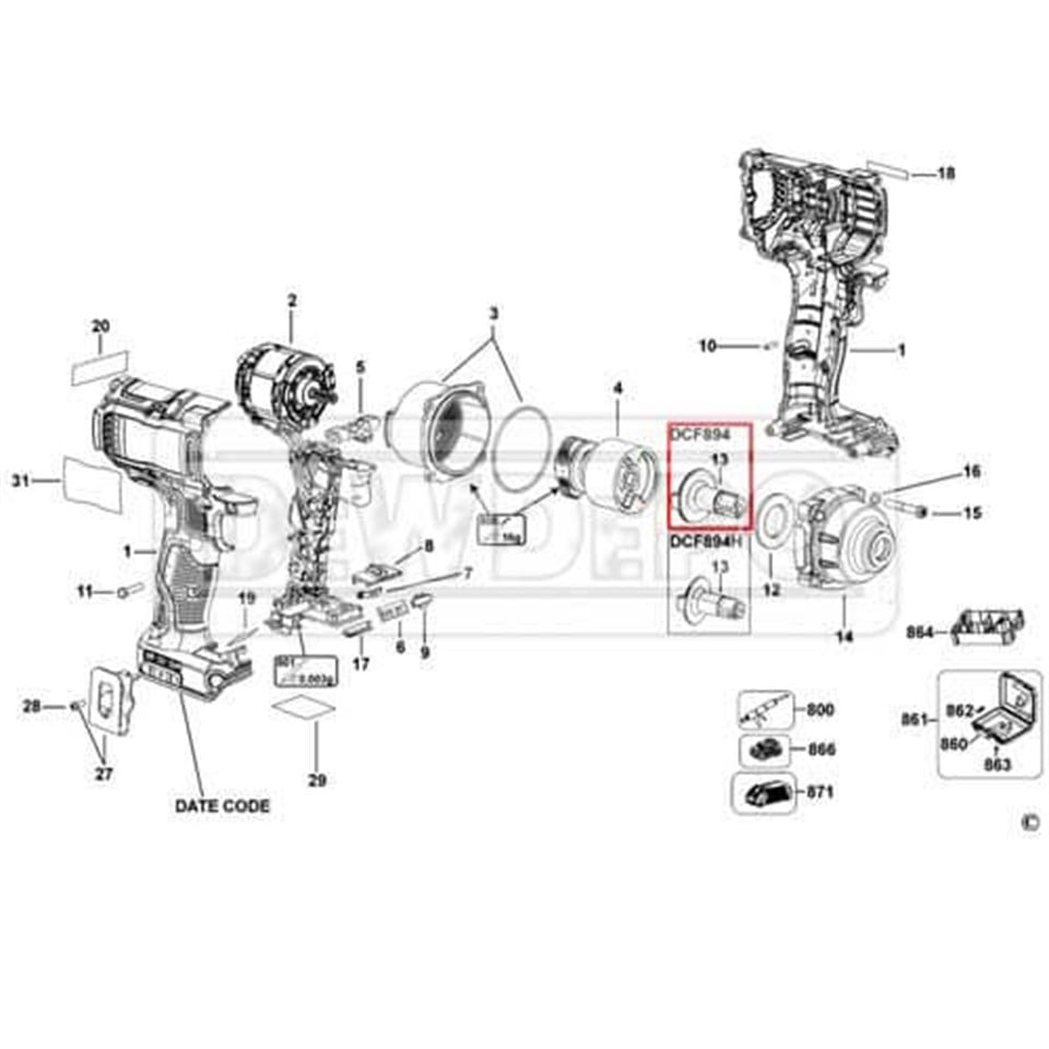 N536344 Dewalt DCF894 Anvil | dewdepo