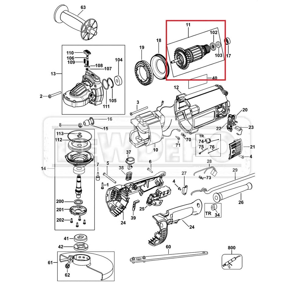 N565218 Dewalt DWE496 Endüvi