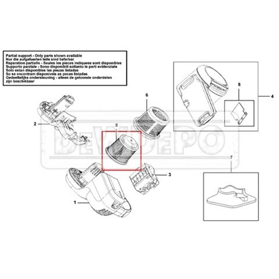 N566707 Black+Decker PV1820L Filtre