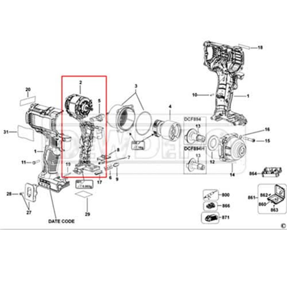 N574179 Dewalt DCF894 Şalter Motor | dewdepo
