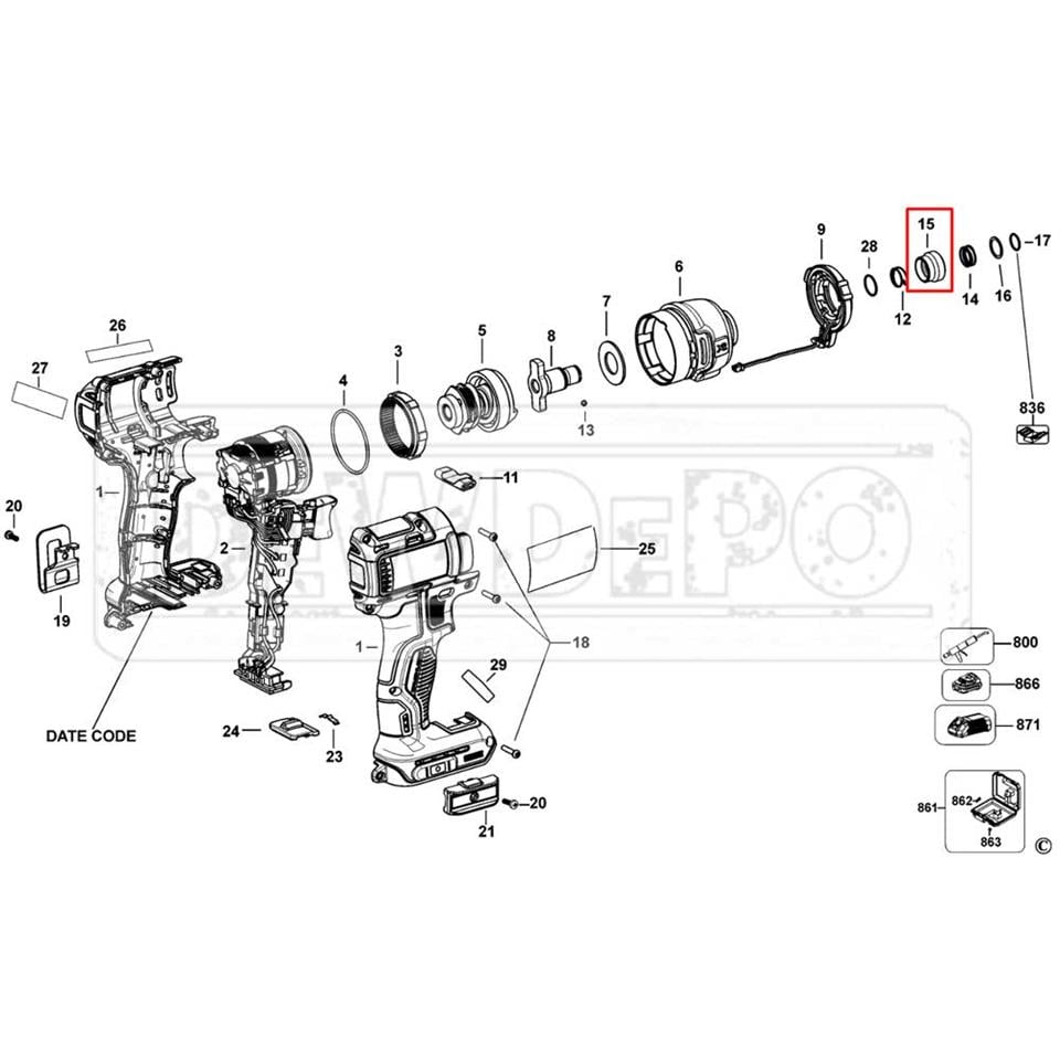 N612522 Dewalt DCF887 Manşon | dewdepo
