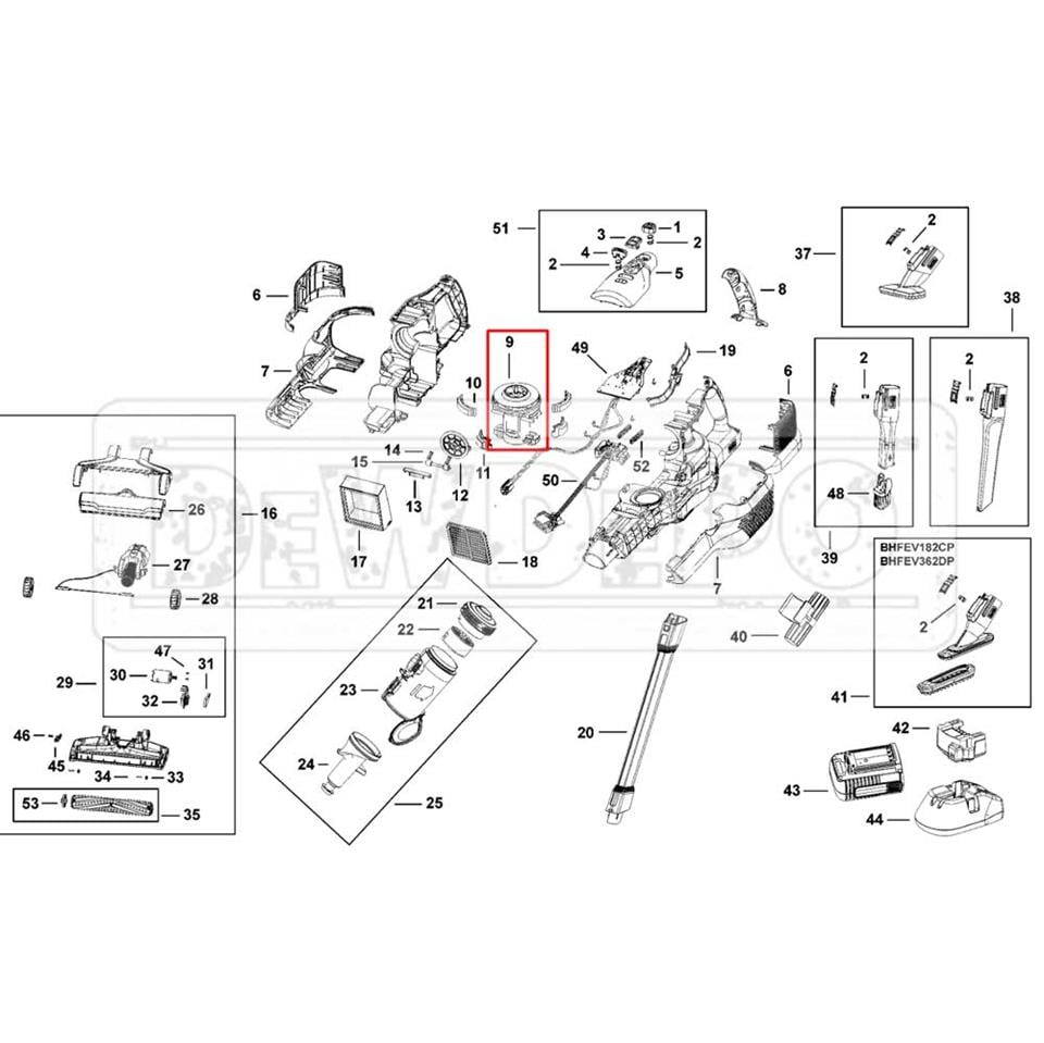 N925218 Black+Decker BHFEV362D Motor