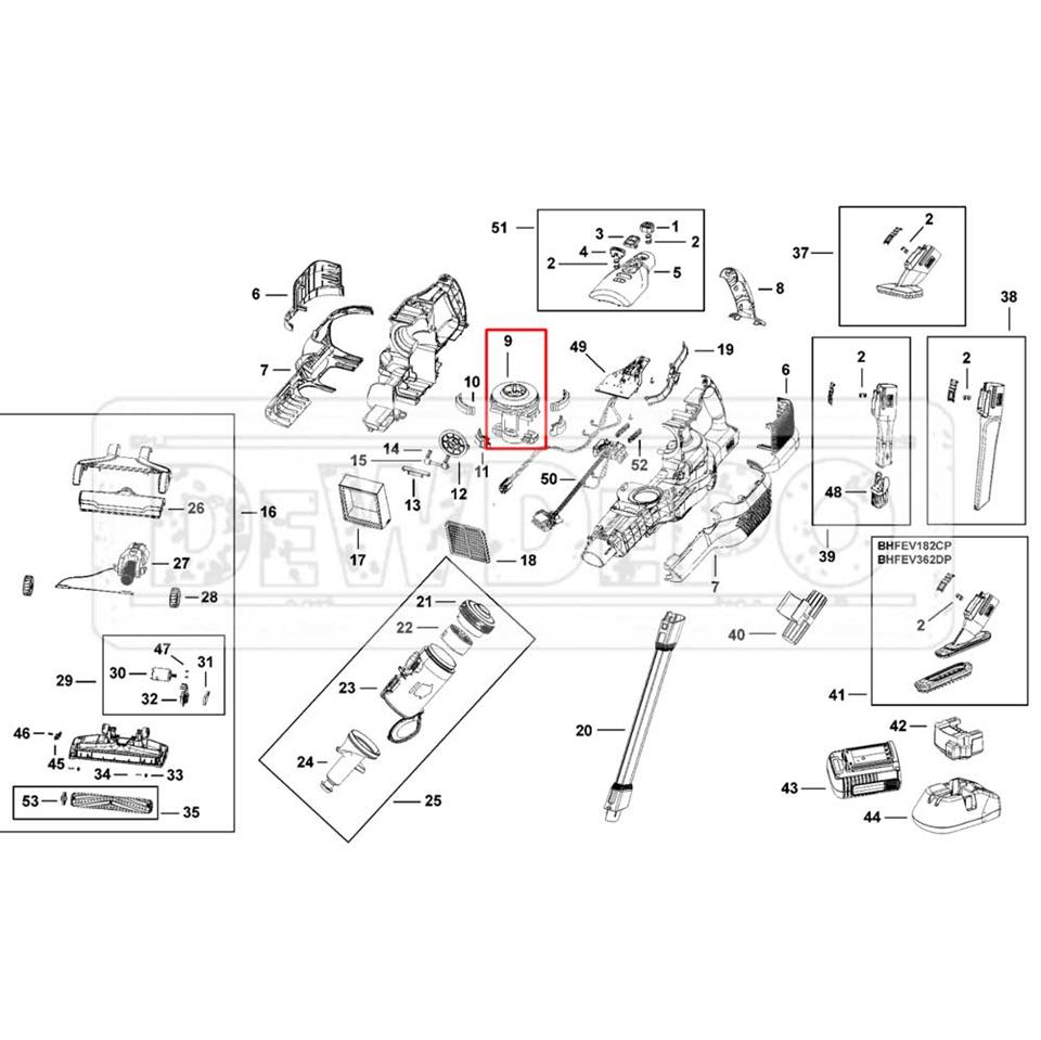N925218 Black+Decker BHFEV362DP Motor