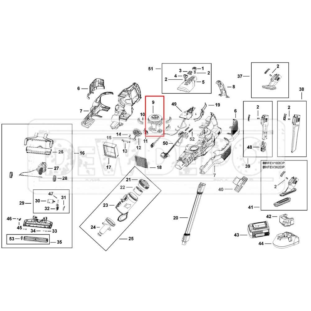 N925319 Black+Decker BHFEV182C DC Motor