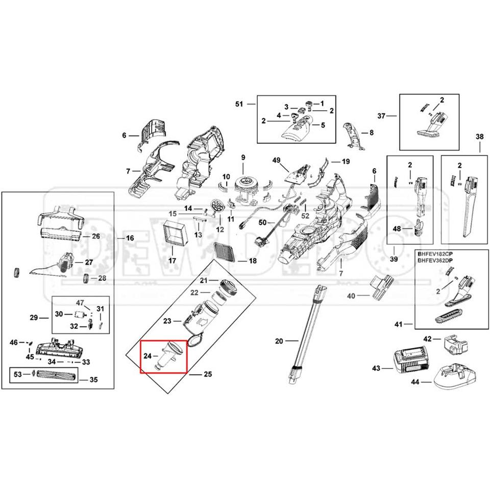 N925346 Black+Decker BHFEV36B2D Ön Filtre