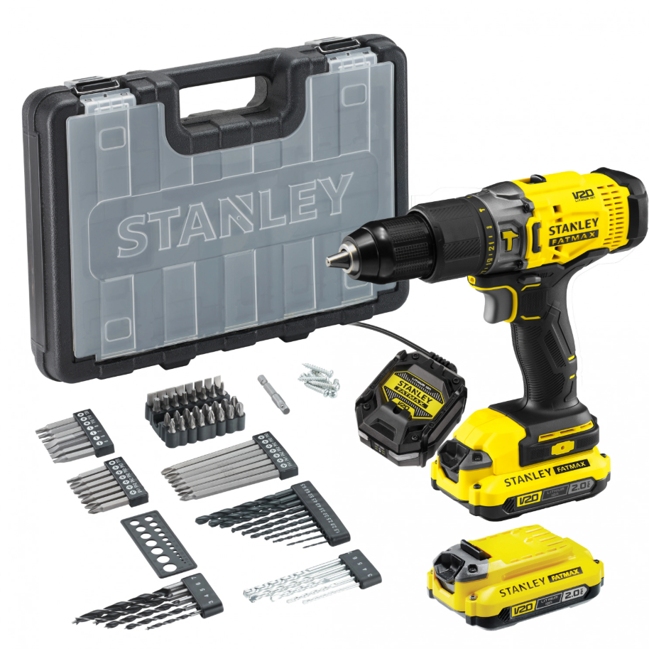 Stanley SCD718D2A Darbeli Şarjlı Matkap Aksesuarlı | dewdepo