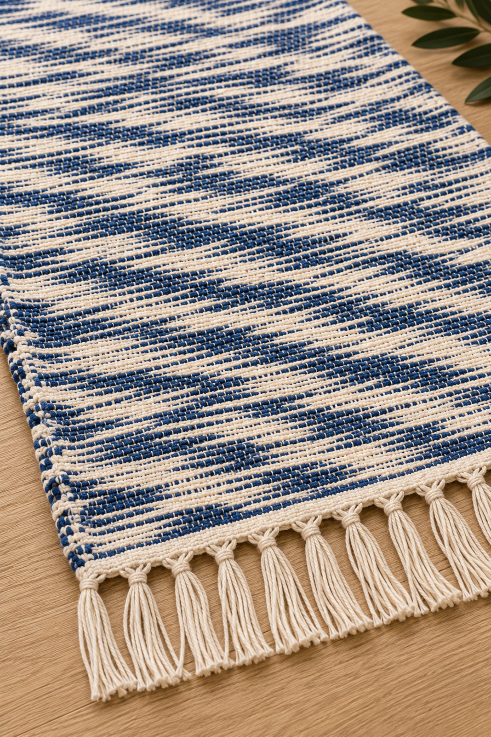 El Dokuma Lacivert Çizgili Kilim  Bahtiyar İpek Kilim