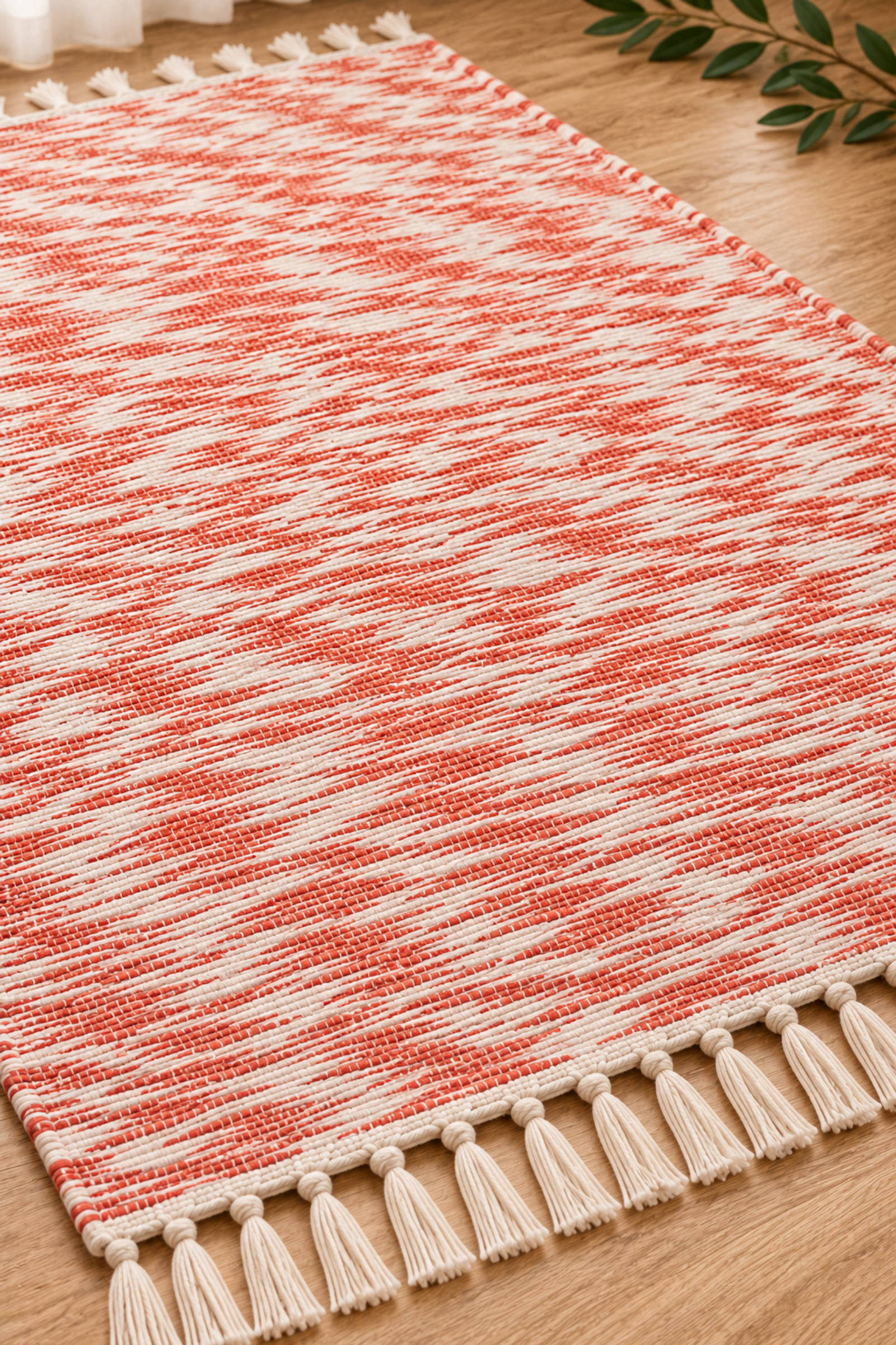 El Dokuma Turuncu Çizgili Kilim  Bahtiyar İpek Kilim