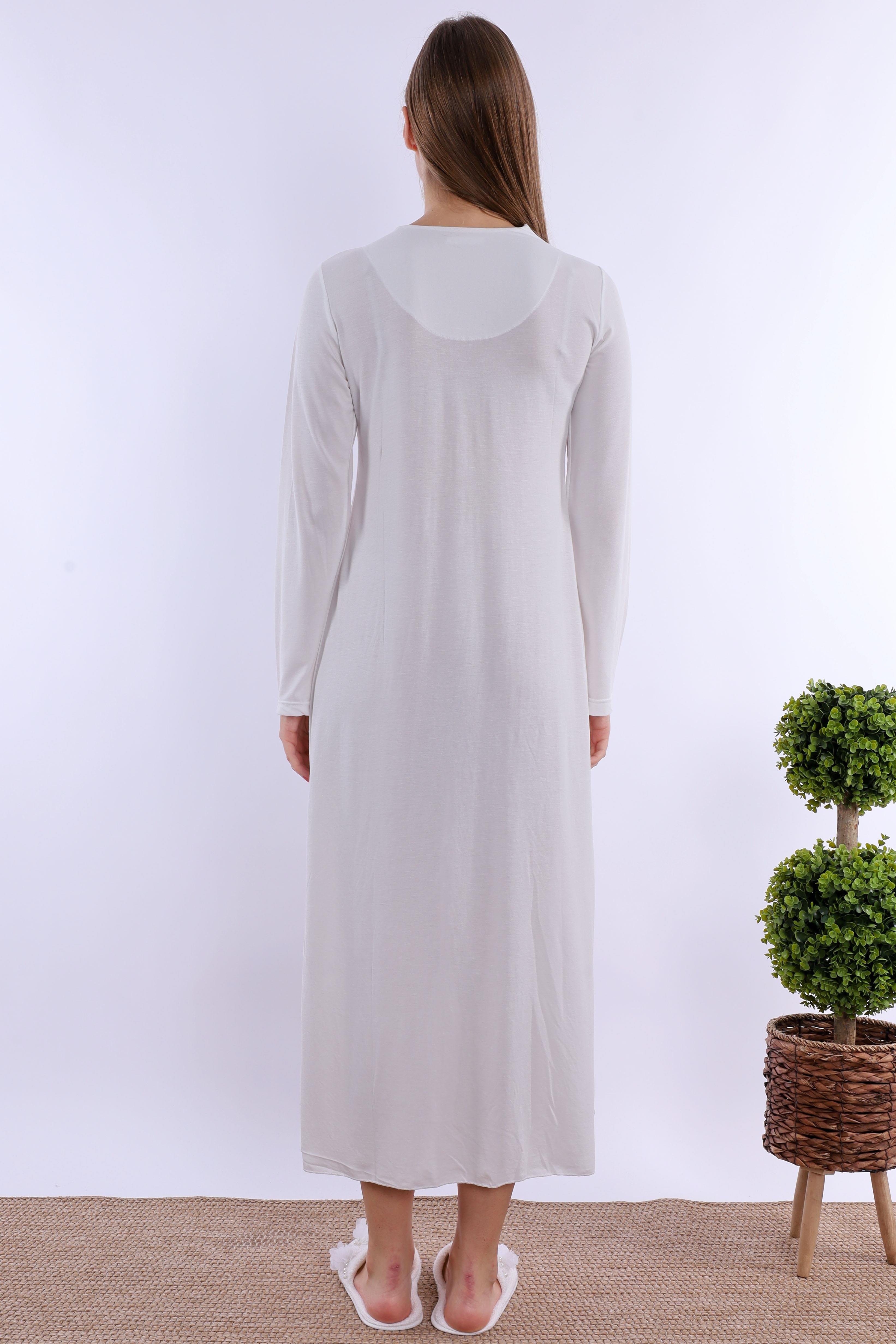 215122 Ekru Hamile Lohusa Gecelik