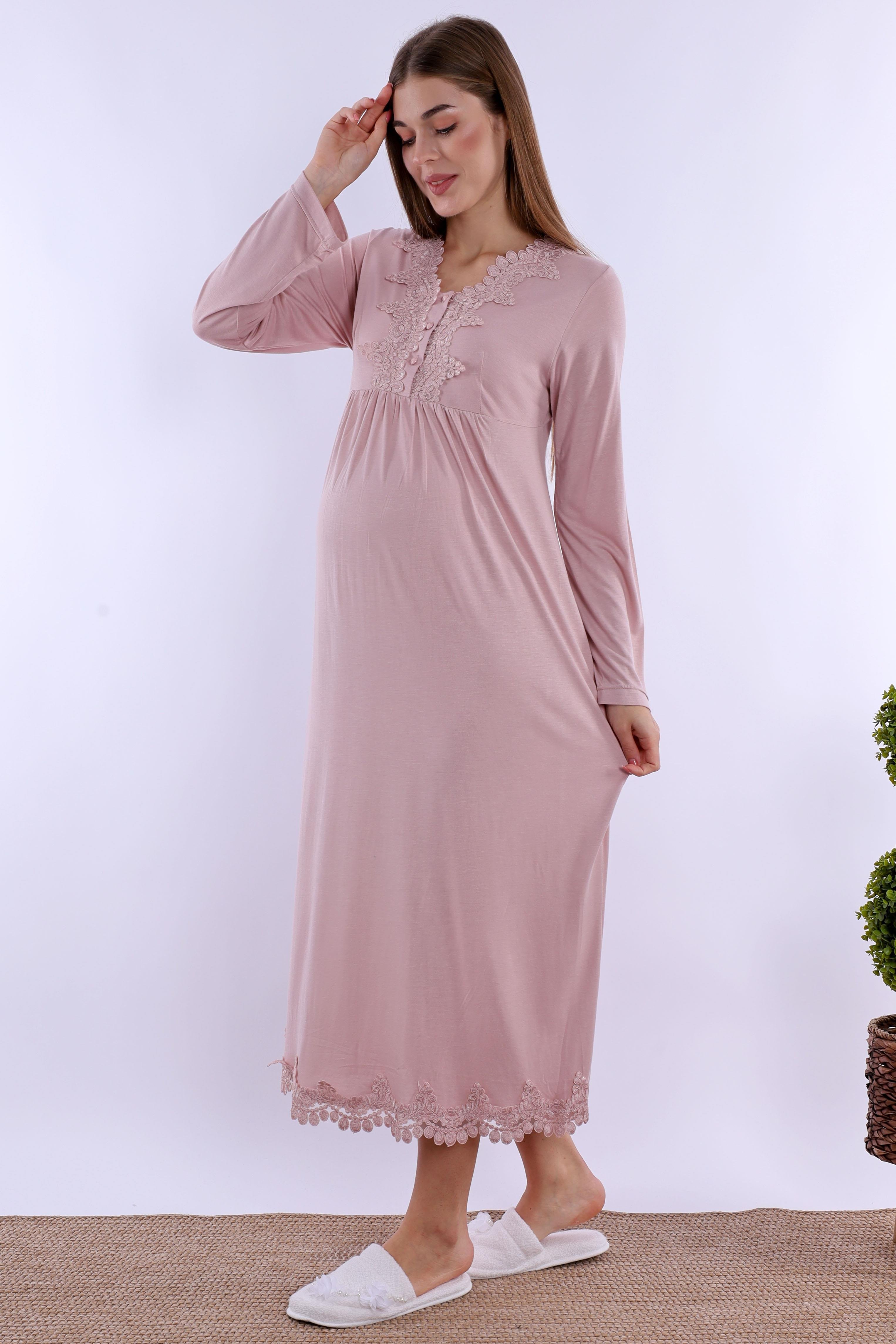 215122 Gül Kurusu Hamile Lohusa Gecelik