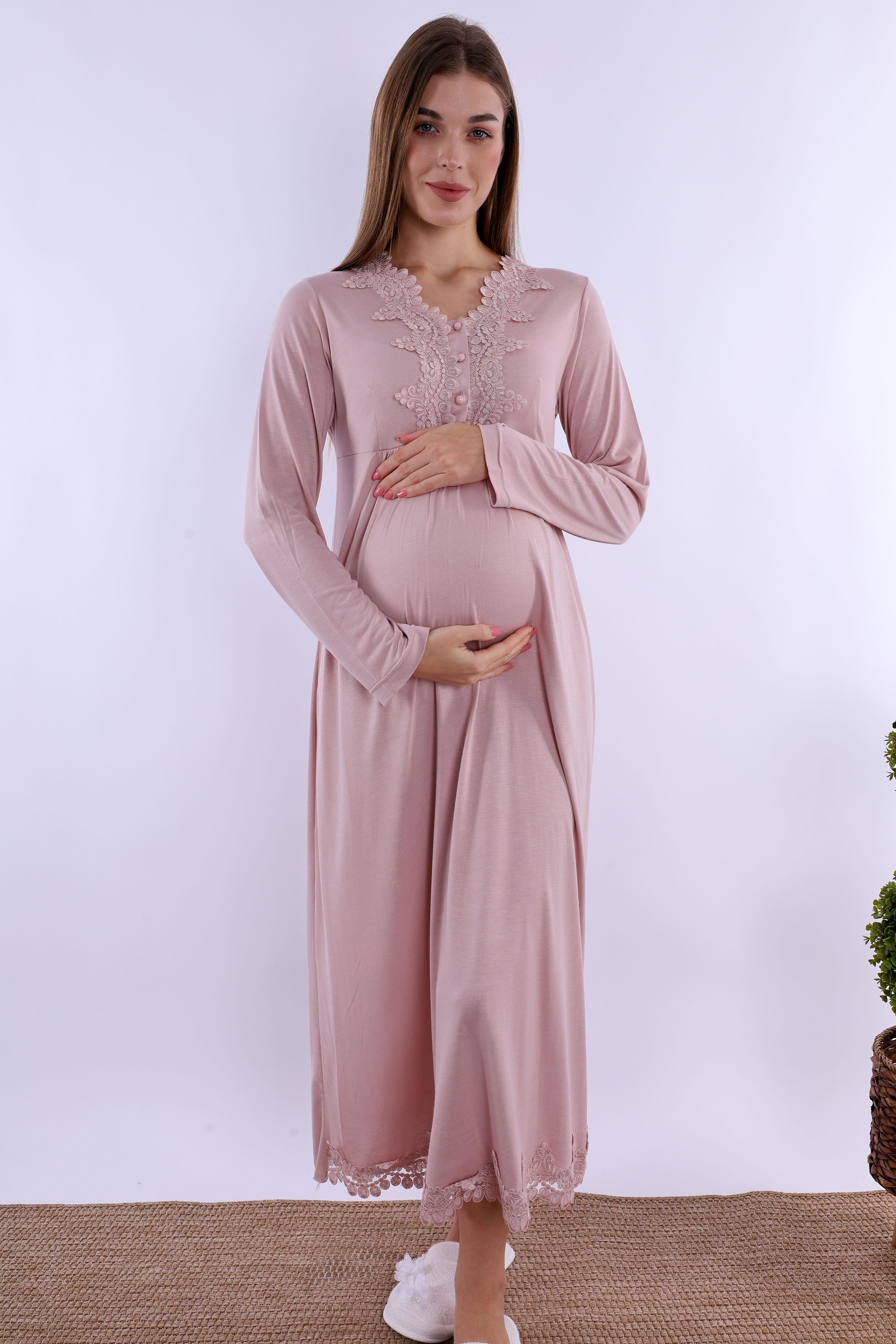 215122 Gül Kurusu Hamile Lohusa Gecelik